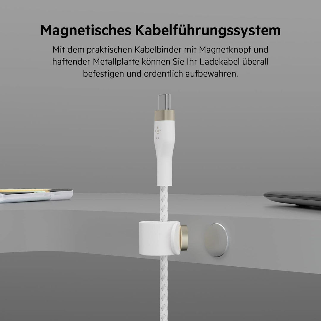 Belkin BoostCharge Pro Flex geflochtenes USB-C/USB-C-Ladekabel, USB-IF-zertifiziert zum Schnellladen