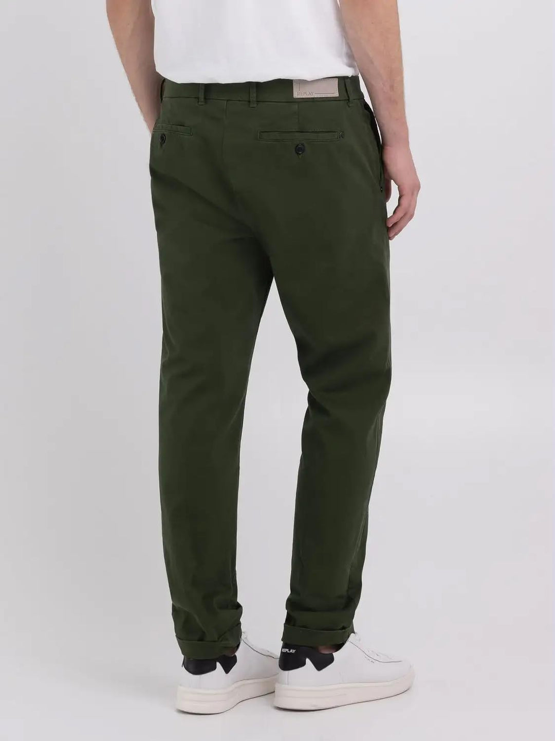 Replay Herren Chino Brad Straight-Fit aus Comfort Denim 27W / 30L Forest Green 312, 27W / 30L Forest