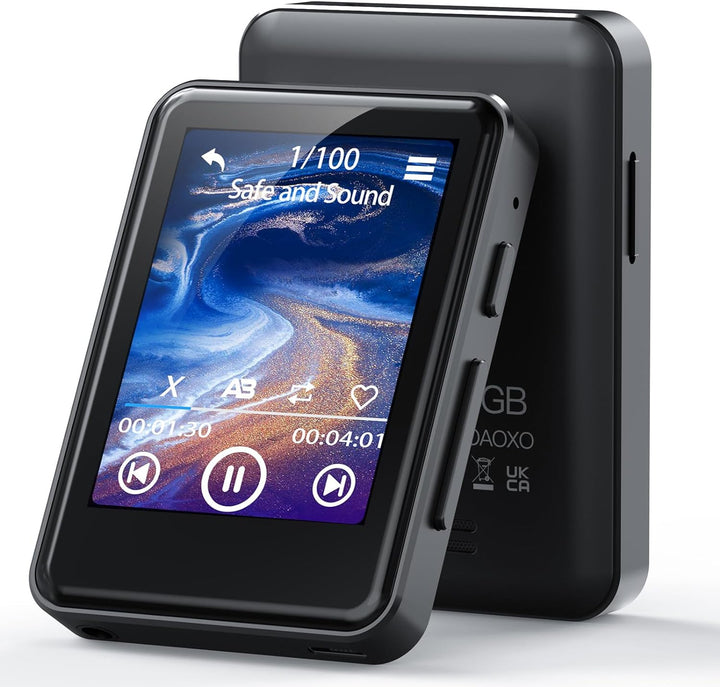 ZOOAOXO 128GB MP3 Player with Bluetooth 5.2, 2.4 Zoll Voller Touchscreen, Eingebauter Lautsprecher,
