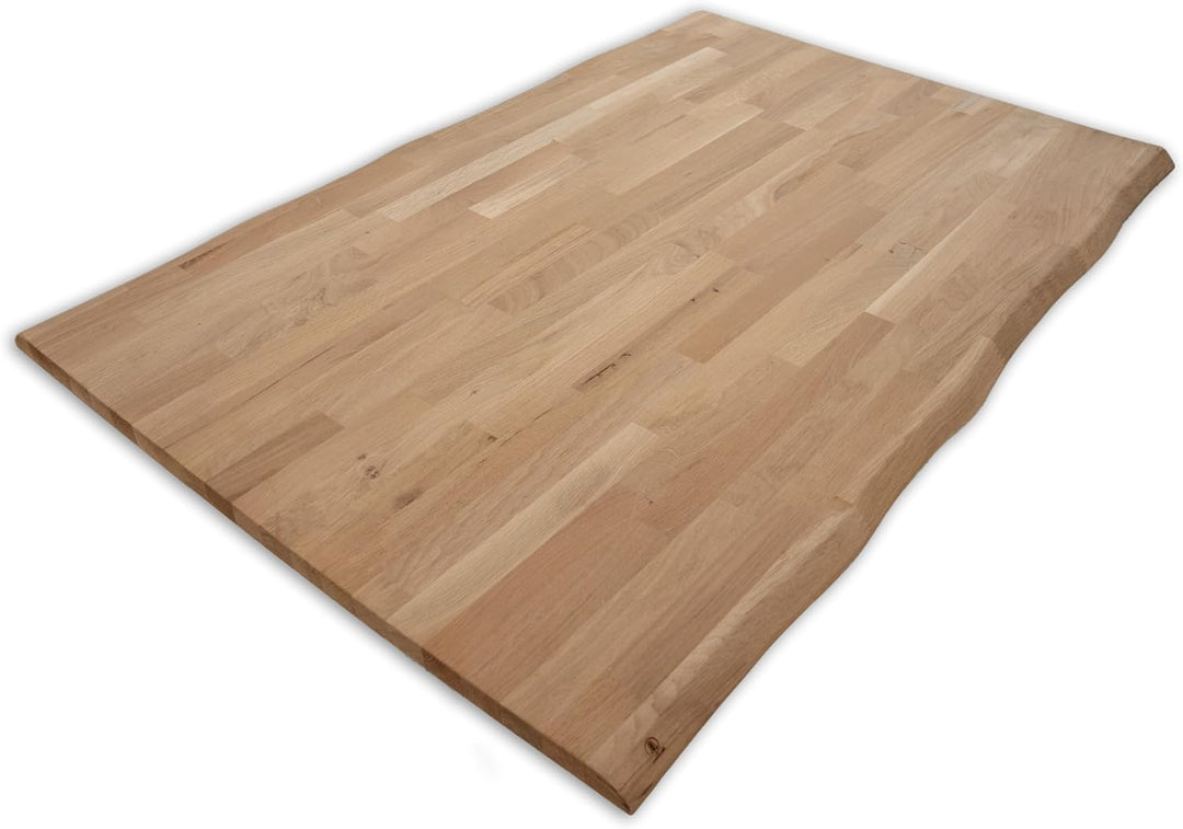 Tischplatte Eiche Massiv Baumkante (80 x 120 cm, Eiche, naturbelassen) Eiche, Naturbelassen 80 x 120