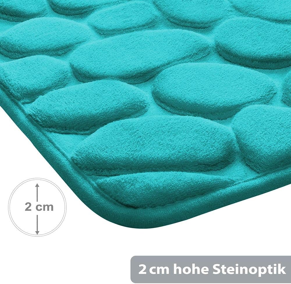PANA Memoryschaum Badematte in versch. Farben • Badteppich aus weichen Mikrofasern - rutschfest & wa