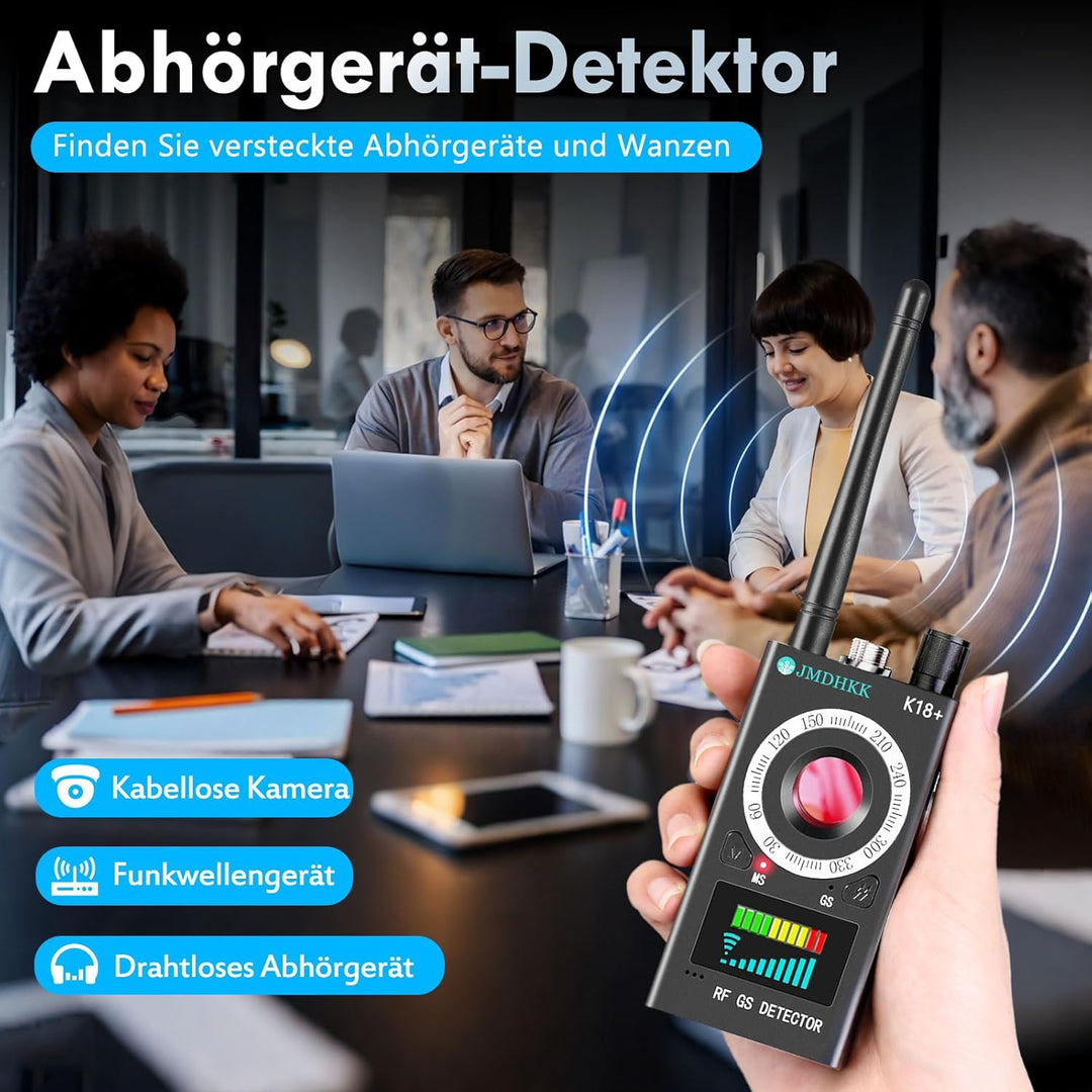 JMDHKK K18+ Versteckter Kamera-Detektor, Spionagekamera-Finder, Wanzendetektor, Magnetfeld-Detektor,