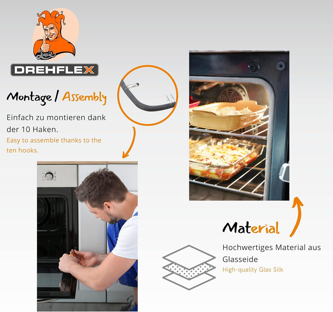 DREHFLEX - BOD14 - für Teile-Nr. 491638/00491638 Dichtung/Backofendichtung/Gummi passend für diverse