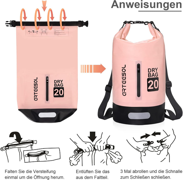 Blackace arteesol Dry Bag wasserdichte Tasche 5L/10L/20L/30L Wasserfester Beutel Packsack mit Langen