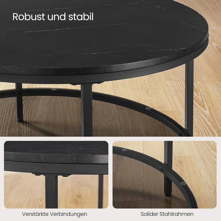 VASAGLE Couchtisch, Wohnzimmertisch, Sofatisch, für Wohnzimmer, mit Glasplatte, viel Stauraum, einfa