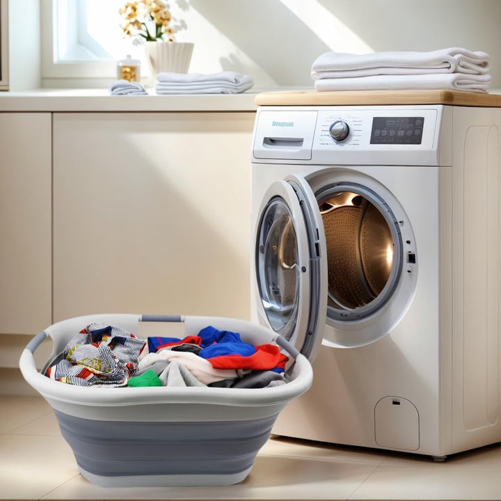 SAMMART faltbarer Wäschekorb aus Kunststoff, 40 l, zusammenklappbarer Pop-Up-Aufbewahrungsbehälter/O