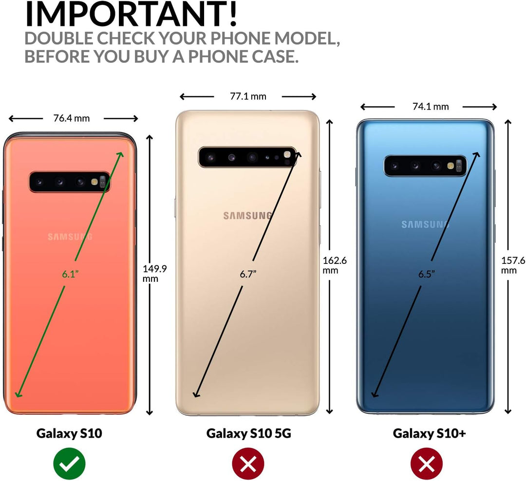 SURAZO Handyhülle für Samsung S10 hülle Premium RFID Echt Lederhülle Schutzhülle mit Standfunktion -