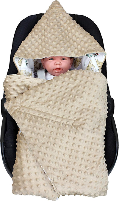 TupTam 2er Set Baby Decken Einschlagdecke 85x85 cm für Autositz Babyschale Babydecke Wiegendecke Min