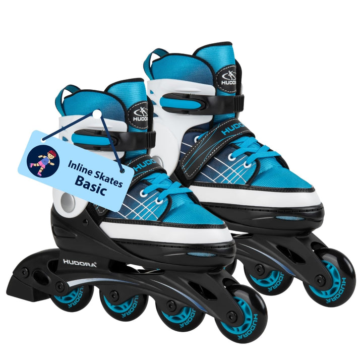 HUDORA Kinder Inliner Basic | Inline Skates für Mädchen & Jungen, verstellbar über 4 Grössen | Leich
