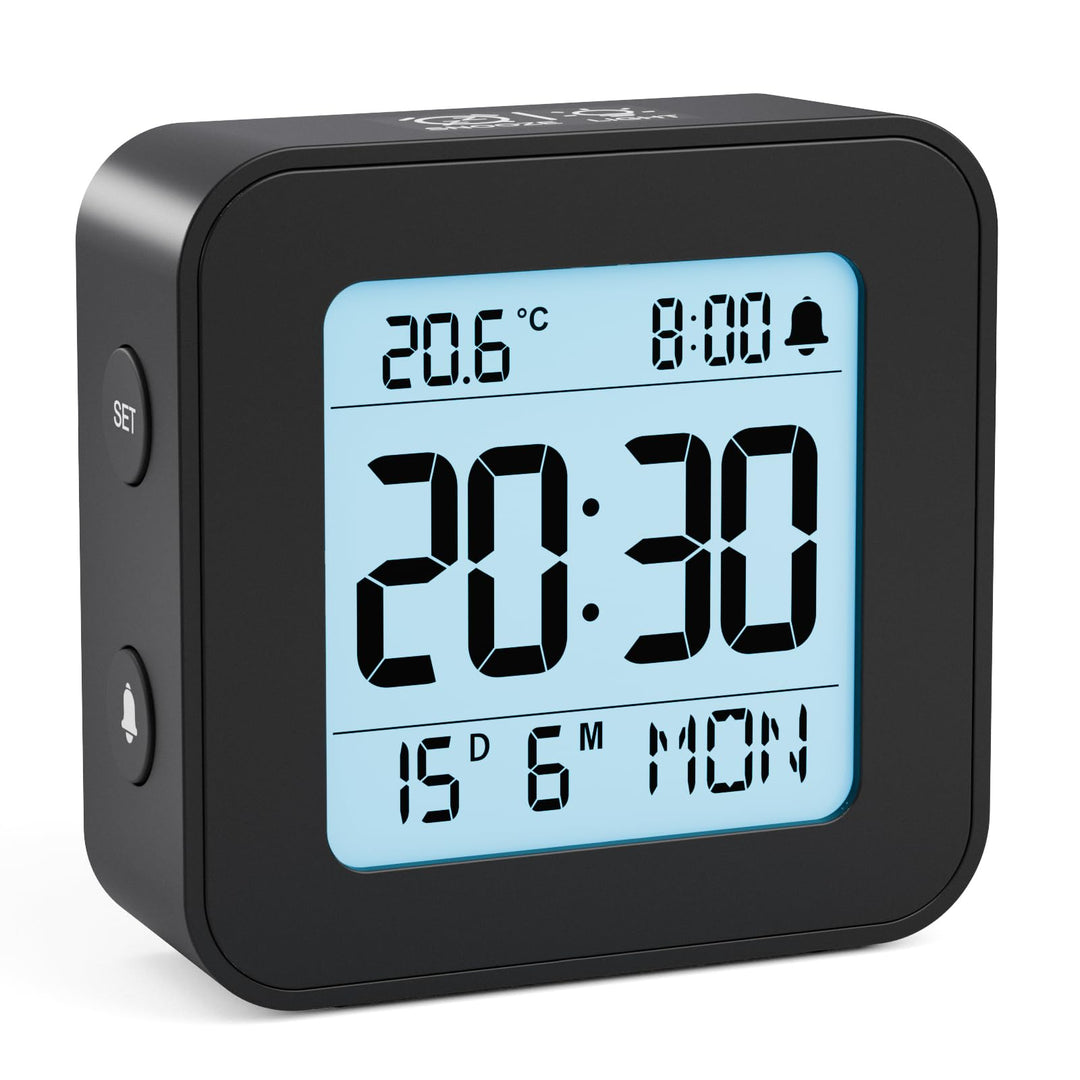LATEC Wecker Digital, Digitaler Wecker Batterie Alarm Clock, Klein Reisewecker Digital Uhr mit Tempe