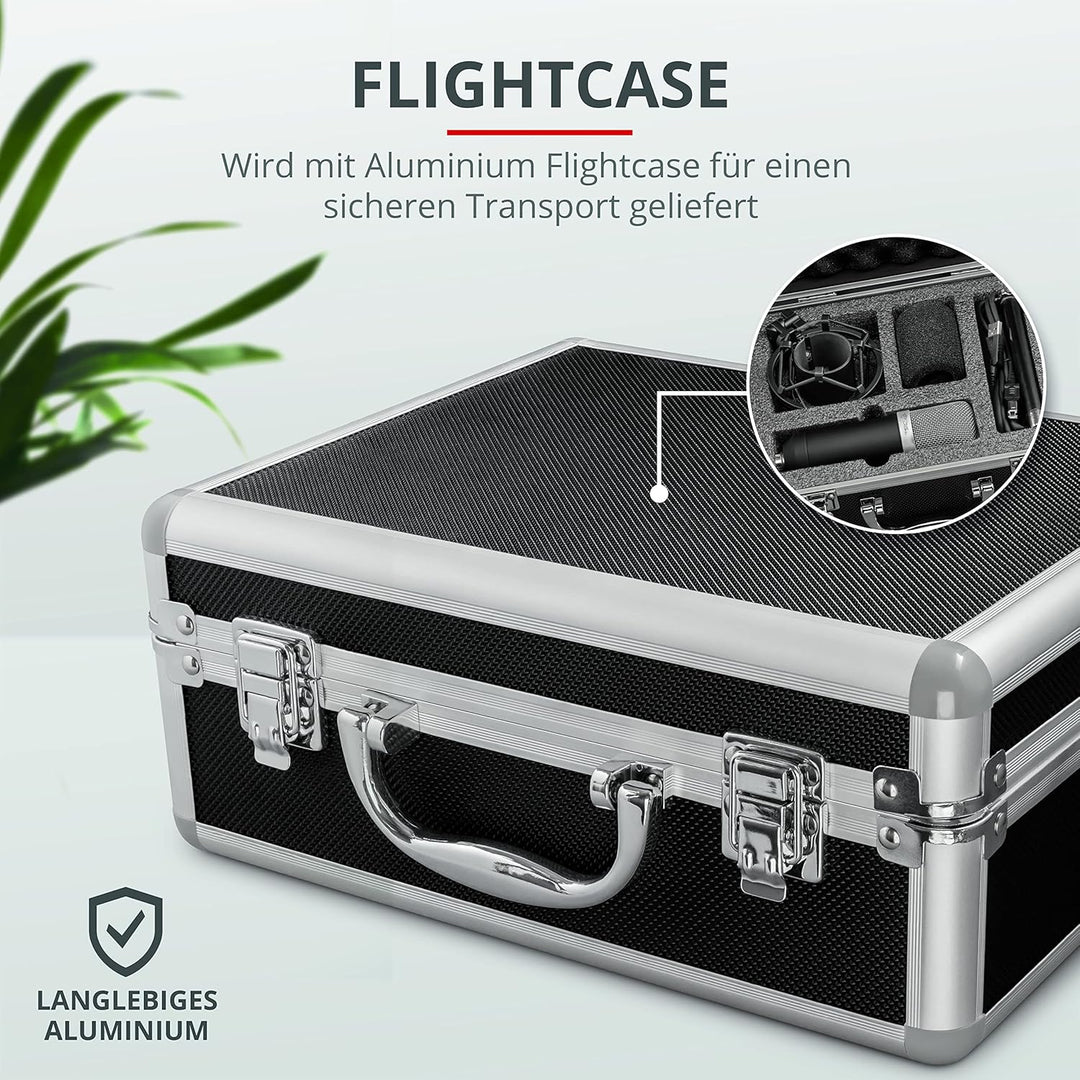 Trust Gaming GXT 252 Emita Studio Mikrofon mit Transportkoffer, Nierencharakteristik, USB Mikrofon f