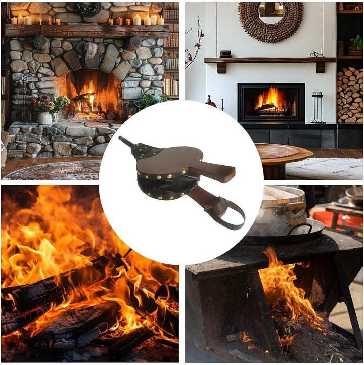 Blasebalg für Feuerstelle, Holzfeuerbalg, tragbarer Camping-Handgebläse, Grillzubehör, Feuerstelle,
