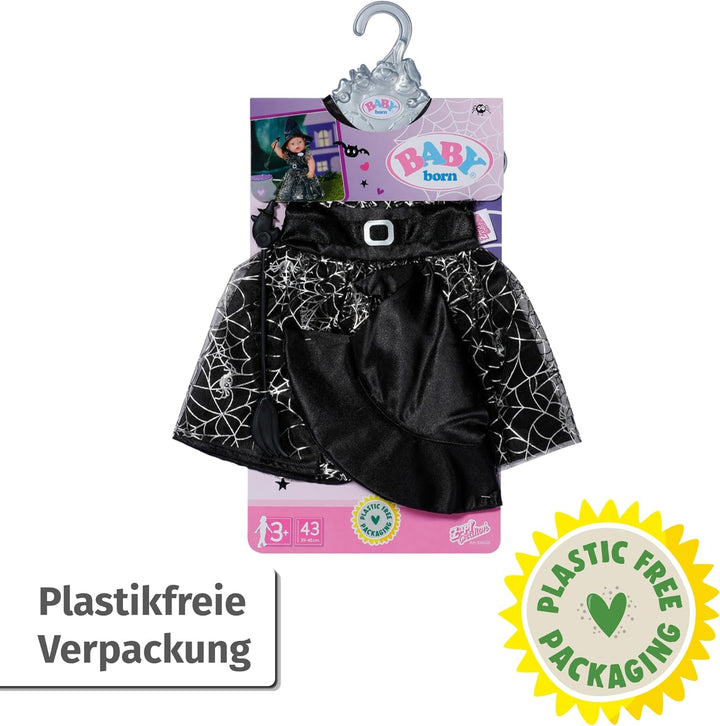 BABY born Hexenkleid mit Besen und Hexenhut, Puppenkleid für 43 cm Puppen, 836026 Zapf Creation