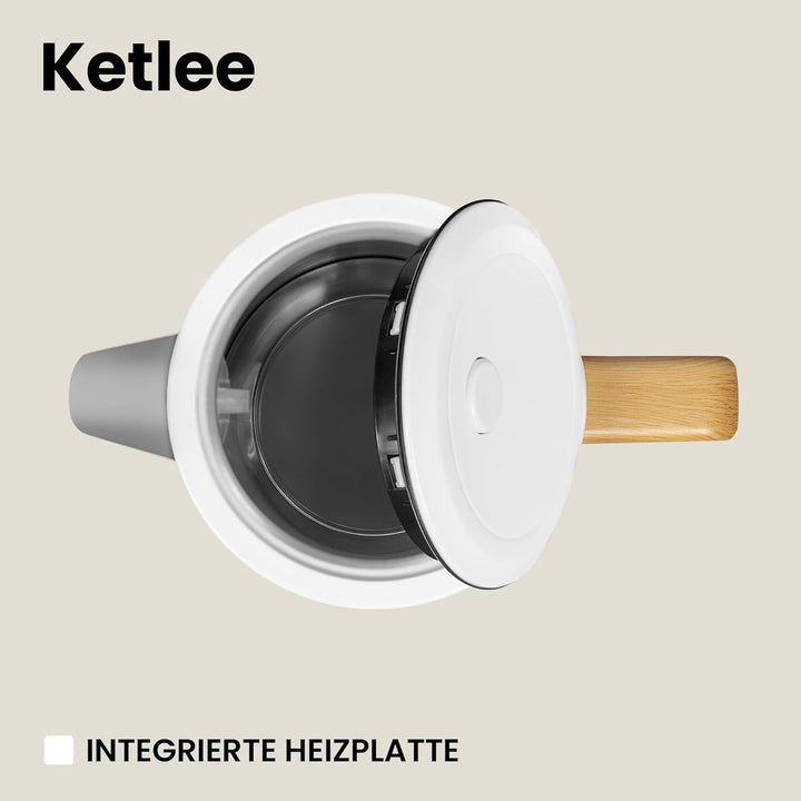 ZEEGMA KETLEE 1,7 L Kabelloser elektrischer Wasserkocher für Tee und Kaffee, 2200 Watt, Wasserstands