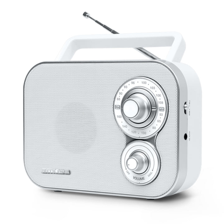 Muse M-051RW tragbares Retro-Radio, UKW und MW, Netz- und Batteriebetrieb, Teleskopantenne, AUX-In,