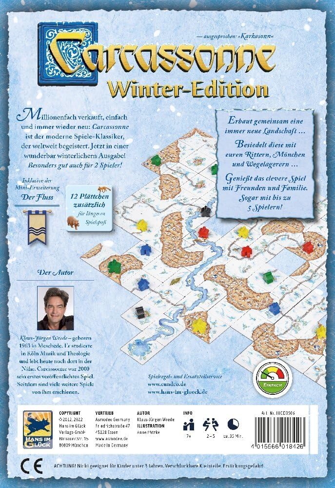 Hans im Glück | Carcassonne Winter-Edition | Familienspiel | Brettspiel | 2-5 Spieler | Ab 7+ Jahren