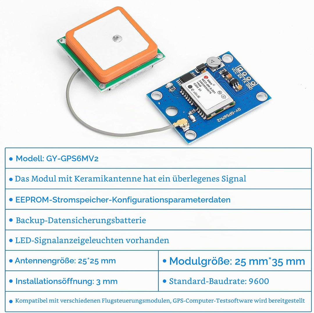 4 Pack GY-NEO6MV2 NEO-6M GPS Modul Flugsteuerungs Modul Platine 3 V-5 V mit Superstarker Keramik Ant