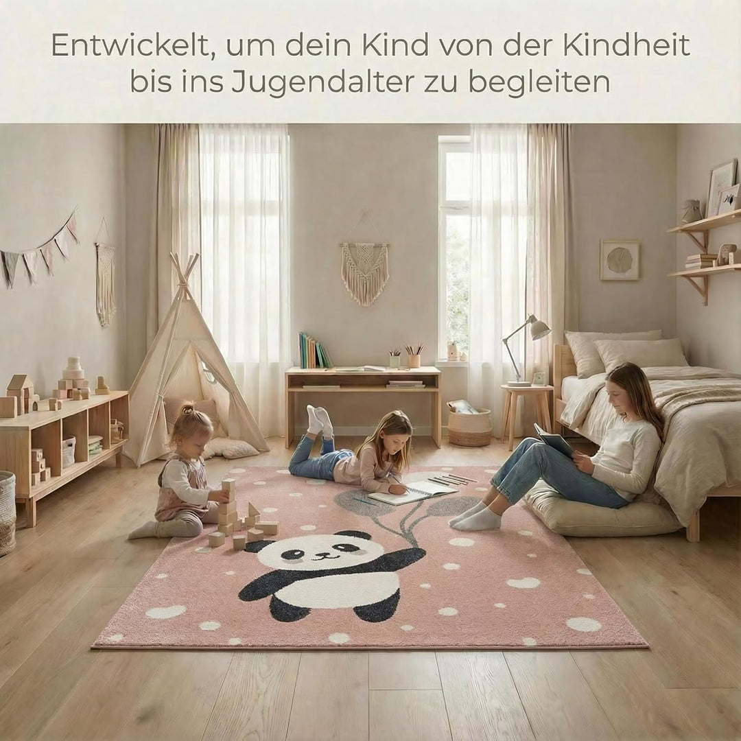 Jimri Teppich Kinderzimmer - Teppiche für Kinderzimmer, Kinderteppich, Kinderteppich Mädchen, Bär, P