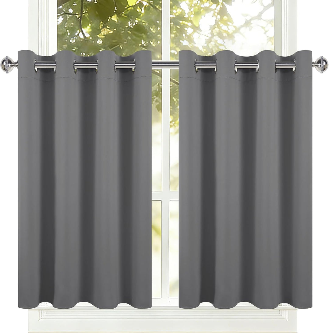 DWCN Gardinen für Kleine Fenster, Blickdichte Vorhänge Kurz H 90 cm x B 132 cm, Vorhang für Kinderzi