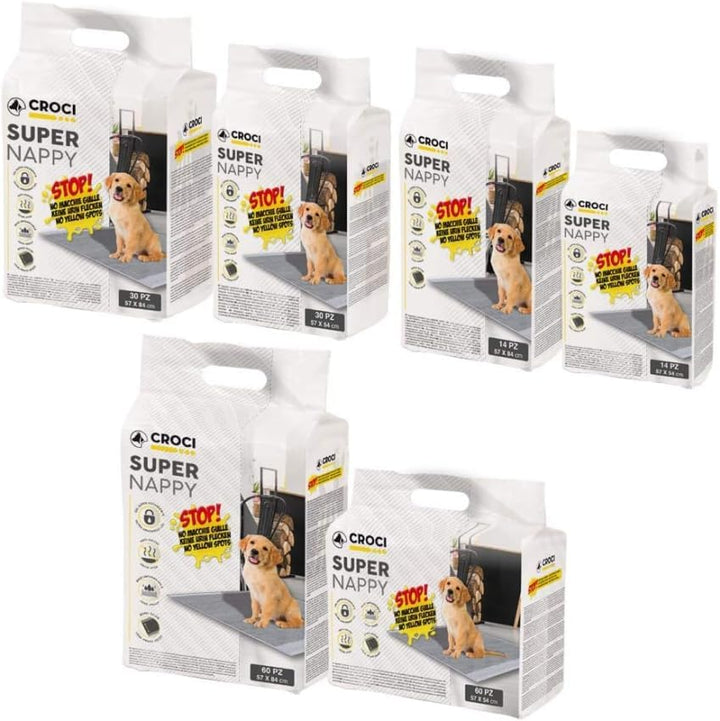 Croci Super Windel Aktivkohle – Hygienematten für Hunde 57x84 cm – 60 Stück, Unterlagen für Hunde un