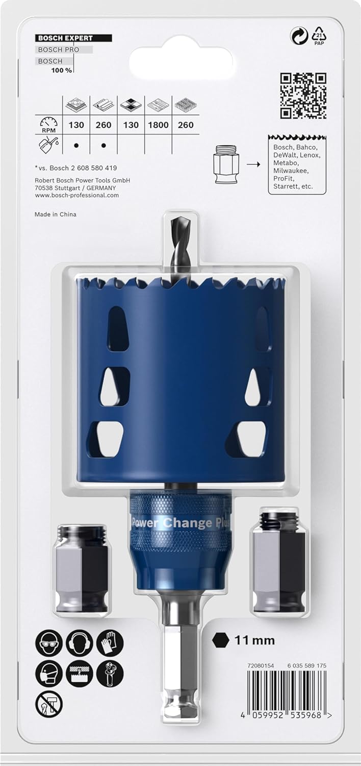 Bosch Professional 1x Expert Tough Material Lochsäge Starter Set (für Holz mit Metall, Ø 68 mm, Zube