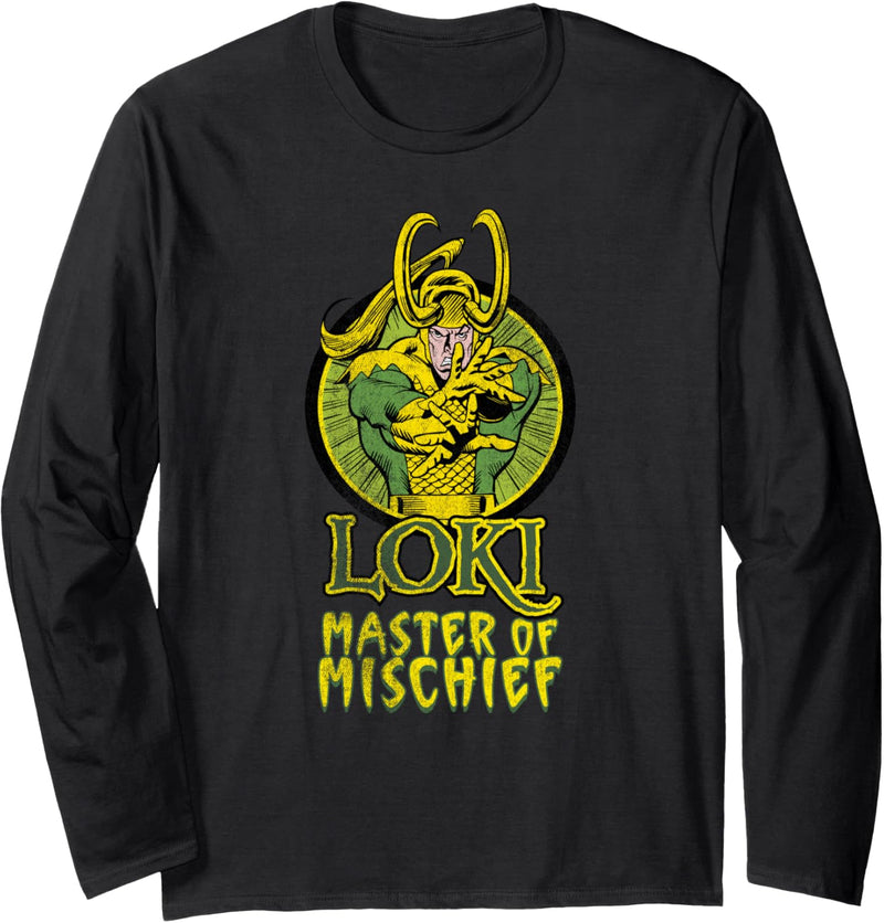 Marvel Loki Master of Mischief Vintage Comic Villain Langarmshirt