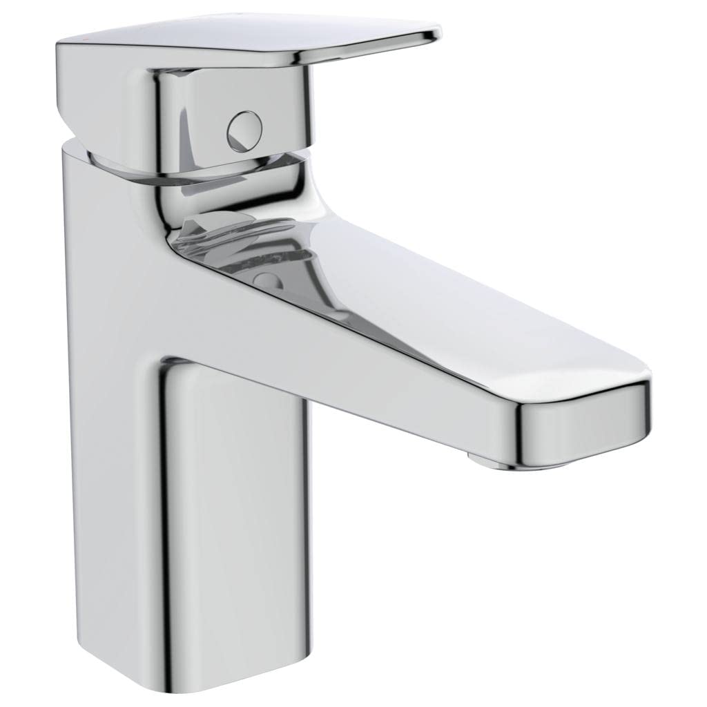 Ideal Standard BD229AA Ceraplan Waschtischarmatur H90, mit Push-Open-Ventil, Ausladung 12,4 cm, Chro