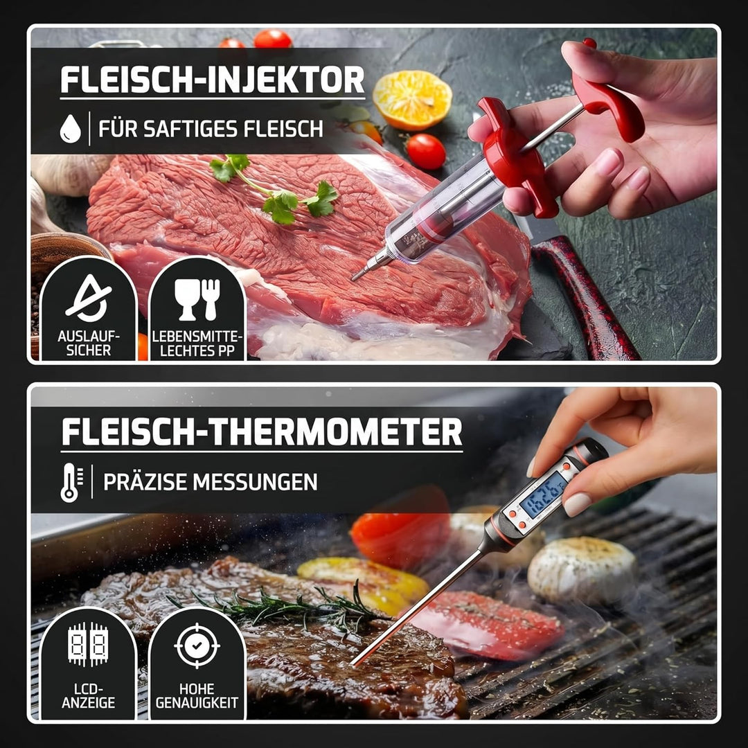 Kyto BBQ Zubehörsatz 39-teilig mit Koffer Grill Set Grillbesteck für Garten Camping Geschenke für Mä