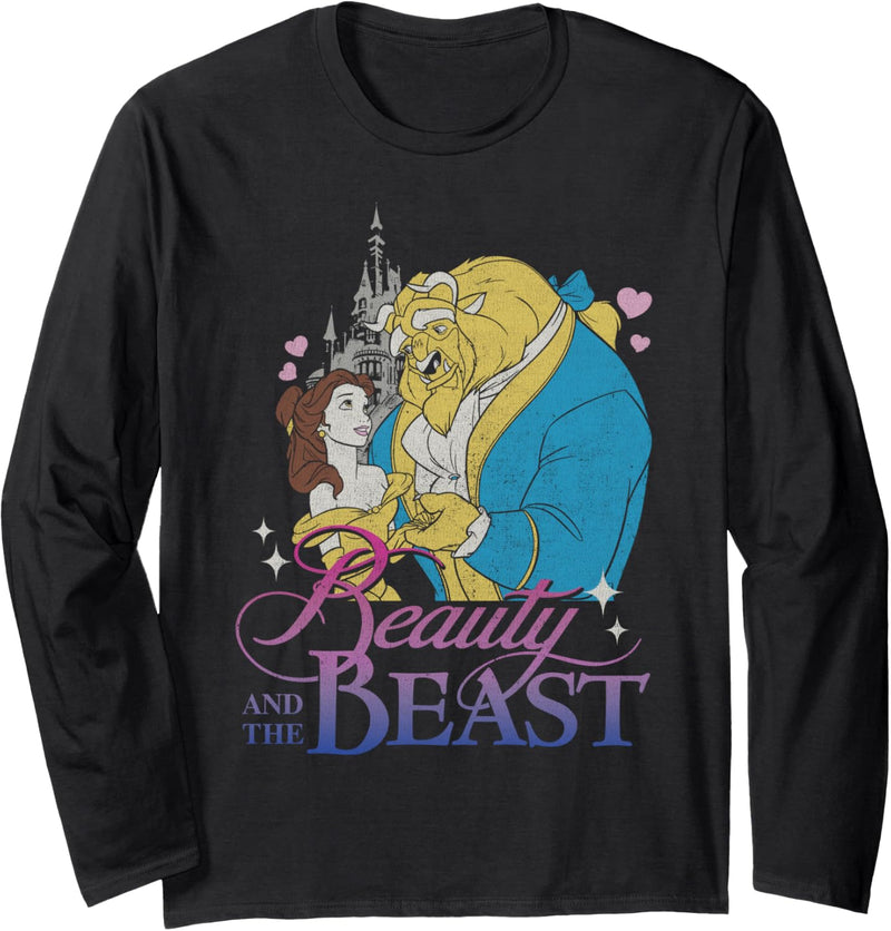 Disney Beauty And The Beast Belle And Beast Title Portrait Langarmshirt