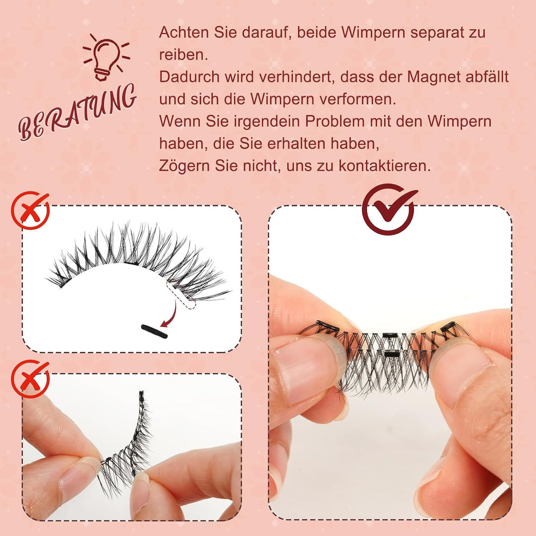 Higu clace Magnetische Wimpern,Magnet Wimpern Ohne Eyeliner,Magnetische Wimpern mit Applikator,Wimpe