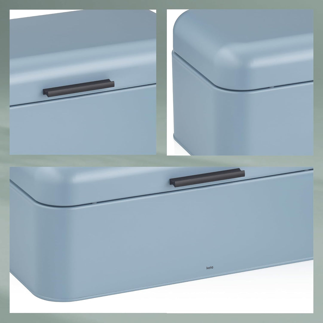 kela Brotkasten Metall mit Lüftungslöcher 42,5x22,5x17,5cm, grosse Brotbox mit Klappdeckel, FRISCA,