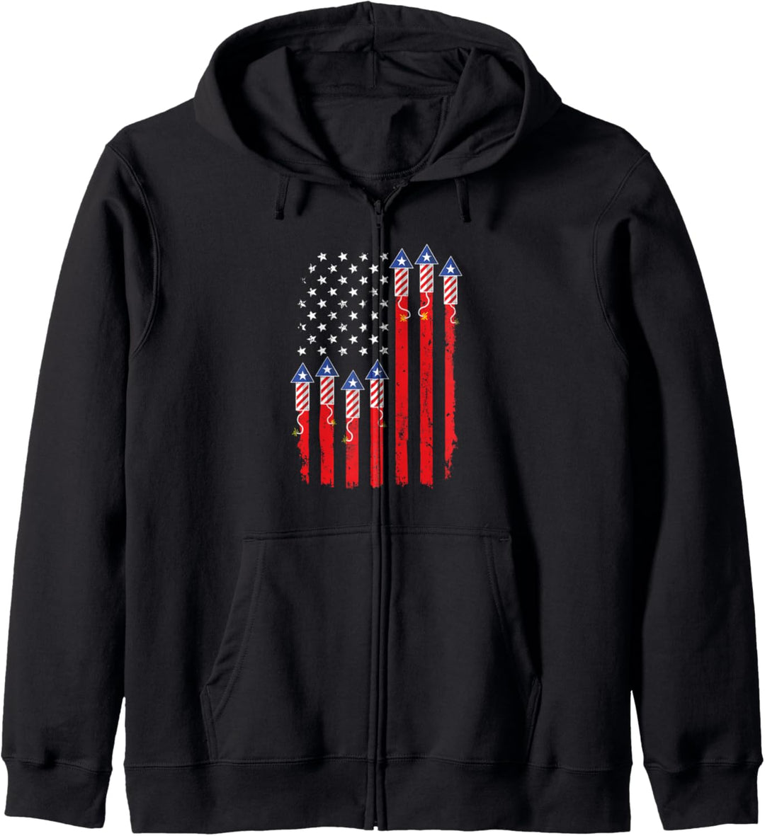 American Flag Fireworks Funny Happy 4th Of July Celebration Kapuzenjacke