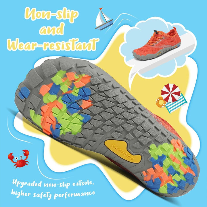 SAGUARO Kinder Barfussschuhe Schnell Trocknend Badeschuhe,24-36 EU 25 EU Orange, 25 EU Orange