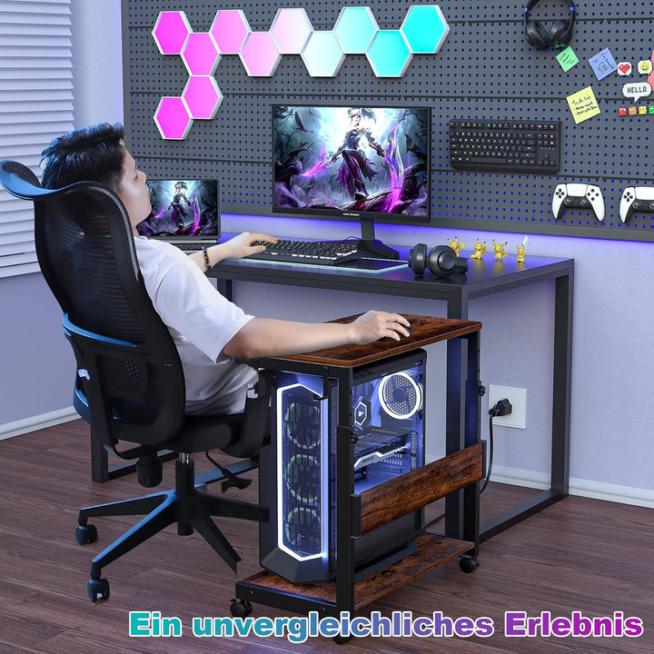 Höhenverstellbarer Computer-Tower-Ständer mit 2-stöckigem ATX-Gehäuse, bodenstehender Computerstände