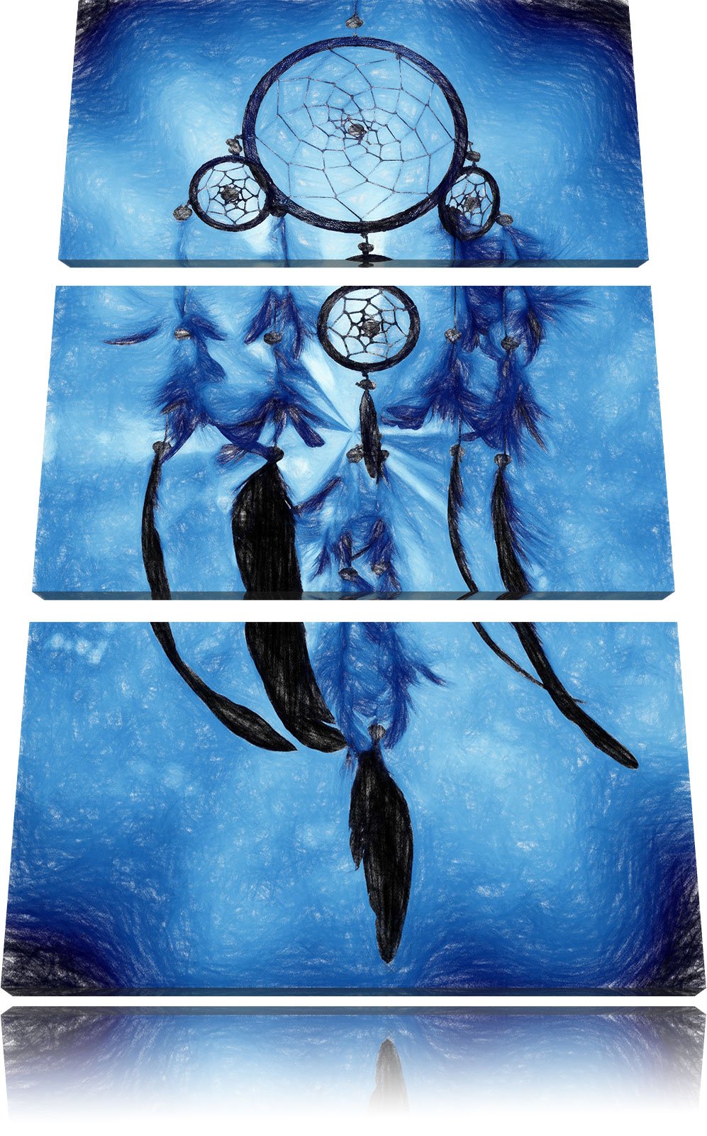 Pixxprint Indianischer Traumfänger als Leinwandbild/Grösse: 3 Teilig (120x80) / Wandbild/Kunstdruck/