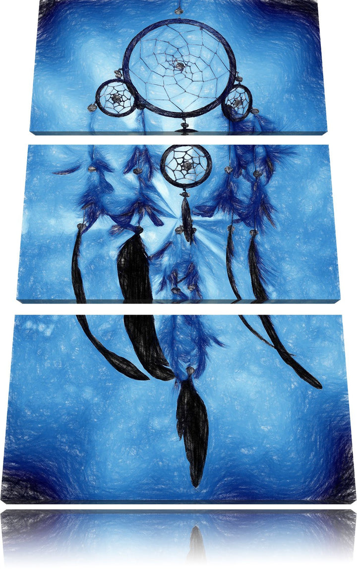 Pixxprint Indianischer Traumfänger als Leinwandbild/Grösse: 3 Teilig (120x80) / Wandbild/Kunstdruck/
