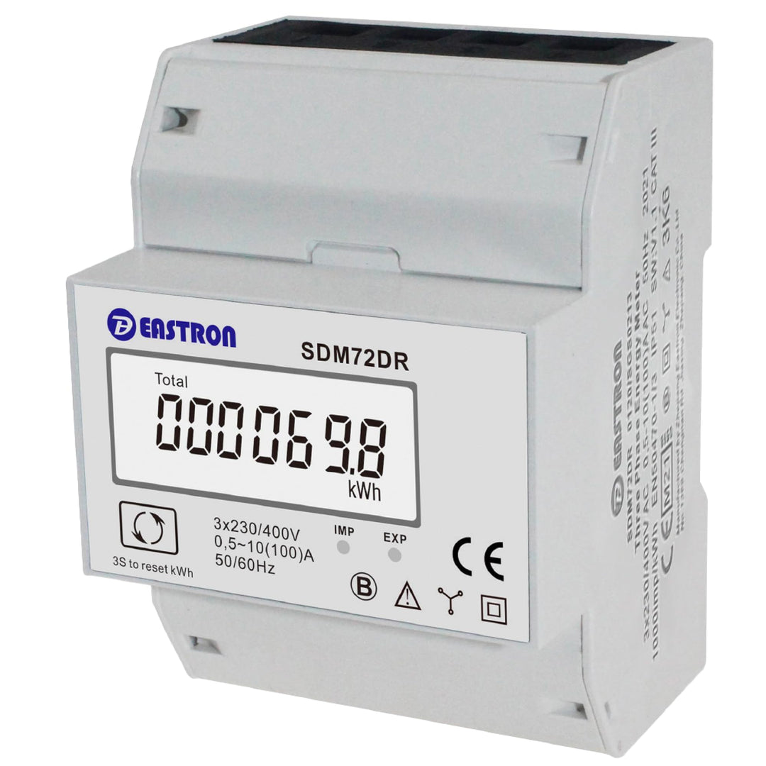 EASTRON SDM72-DR-MID - digitaler Drehstromzähler - 100A 3-phasig - Stromzähler für DIN-Schiene mit R