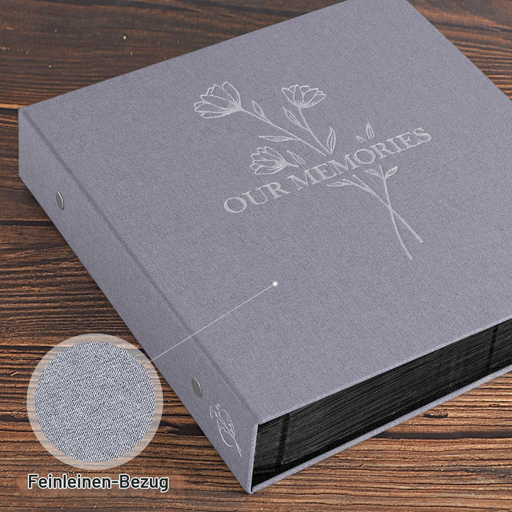 Lanpn Fotoalbum 10x15 1000, Extra Grosses XXL Leinen OUR MEMORIES Einstecken Einsteckalbum für Hoch