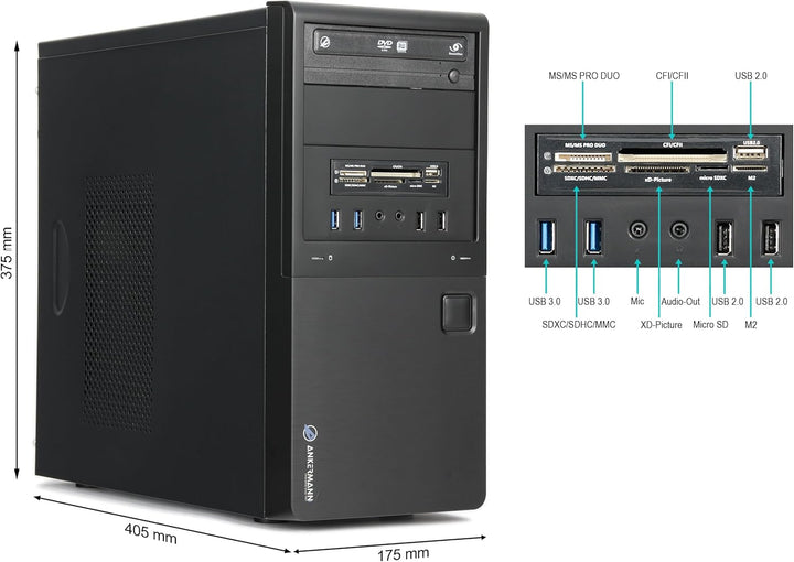 Ankermann Business Work V2 | AMD Ryzen 5 5600G | 16GB RAM | 1TB NVMe SSD | Windows 11 | WLAN | Libre