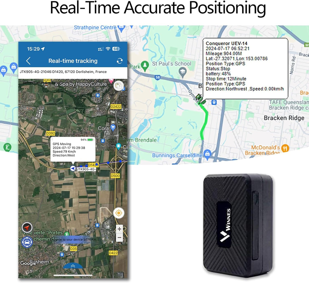 GPS Tracker Winnes 4G SMS, APP, Webseiten-Positionierung, Anti-Diebstahl- und Anti-Verlust-GPS Track
