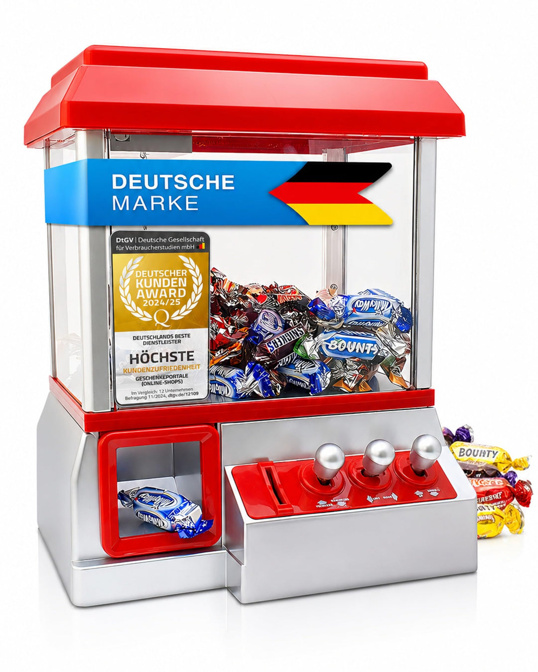 Candy Grabber Süssigkeitenautomat Süssigkeiten Greifautomat Greifer Spielautomat rot, Rot