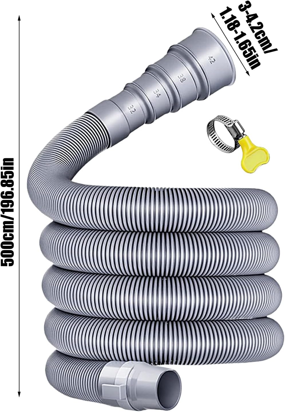 Caravans Abwasserrohr, 5 Meter Durchmesser 3-4,2 cm, PVE+PE -Abwasserschlauch, Abwasserschlauch-Set,