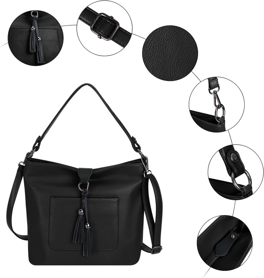 HAWEE Damen Handtasche Kunstleder Grosse Schultertasche Shopper Umhängetasche Frauen Elegante Henkel
