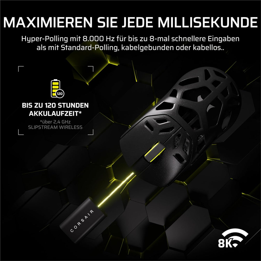 Corsair Sabre v2 PRO Kabellose MG FPS-Gaming-Maus – 33,000 DPI Marksman S-Sensor, 8,000Hz Hyper-Poll