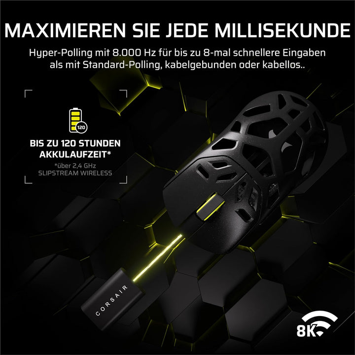 Corsair Sabre v2 PRO Kabellose MG FPS-Gaming-Maus – 33,000 DPI Marksman S-Sensor, 8,000Hz Hyper-Poll