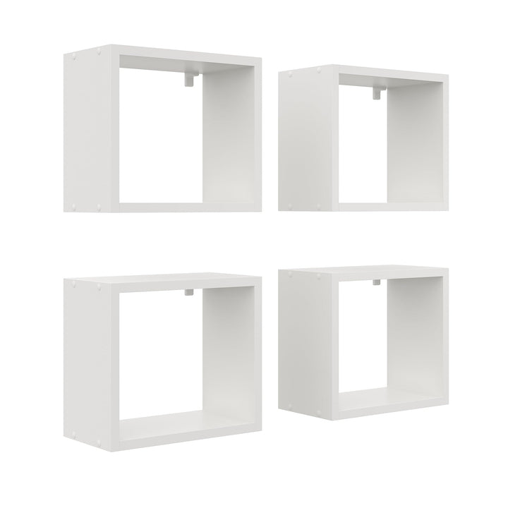 KUBUTKU Wandregal 4er Set 30x33x18 Quadratisch Hängeregal Mordern Design Wandboard für Wohnzimmer Sc