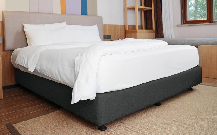 Boxspring-Bezug, King-Size-Grösse, Jersey-Strick und dehnbar, 4 Seiten, Bettrock für Hotel und Zuhau