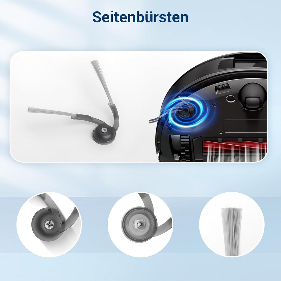 26 Stück Zubehör für Roborock QV 35A, QV 35S Saugroboter Ersatzteile, 2 Hauptbürsten, 4 HEPA-Filter,