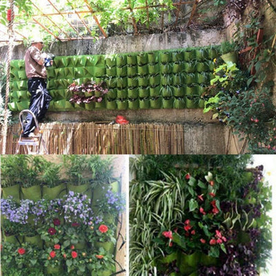 Pflanztaschen, 36 Pflanzen wachsen Taschen im Freien vertikale Begrünung Blume hängende Wand Garten