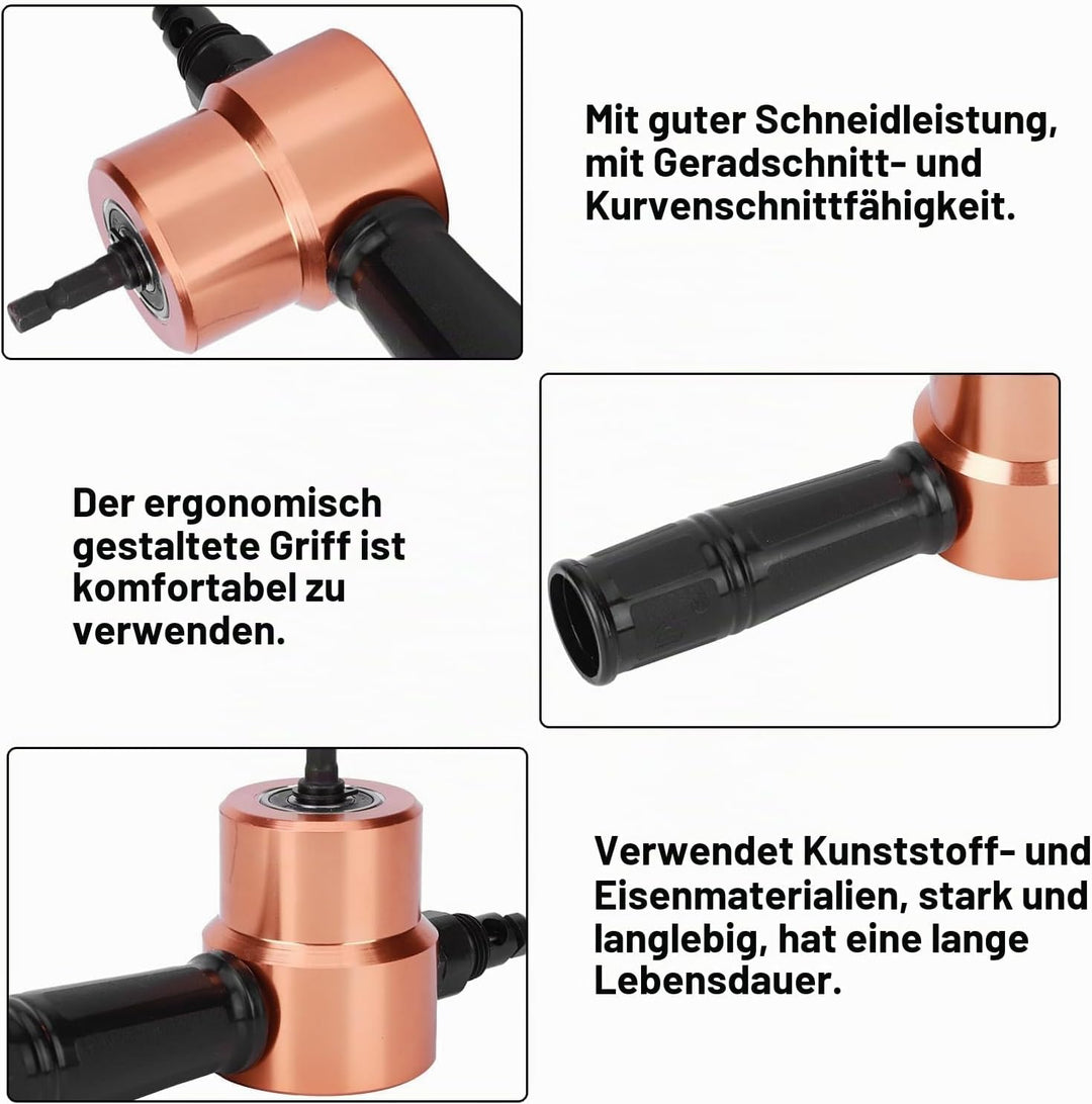 Blechnibbler, Doppelkopfschneider Blechknabber, Knabberschneidwerkzeuge mit Geradschneid- und